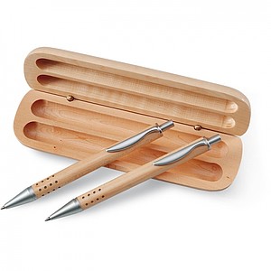 Pen gift set in wooden box, wood