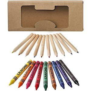 Pencil and Crayon set, natural