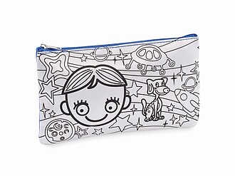 Pencil case with markers, royal blue