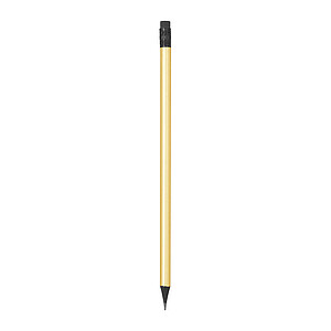 Pencil with eraser in metallic colors, arany