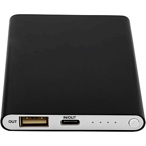 Pep 4000 mAh Type-C recycled aluminium power bank, solid black