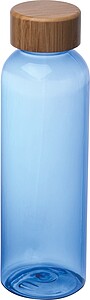 PET drinking bottle with bamboo lid, 500ml, blue