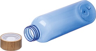 PET drinking bottle with bamboo lid, 500ml, blue