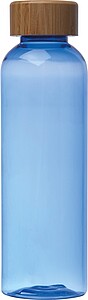 PET drinking bottle with bamboo lid, 500ml, blue