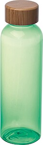 PET drinking bottle with bamboo lid, 500ml, green