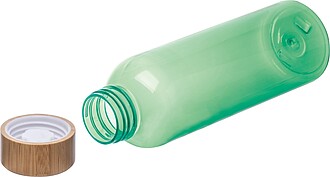 PET drinking bottle with bamboo lid, 500ml, green