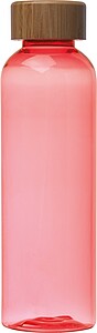 PET drinking bottle with bamboo lid, 500ml, red
