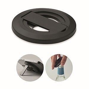 Phone holder and bottle opener, black