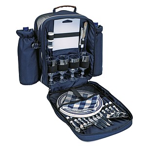 Picnic backpack "Hyde Park" for 4 people,colour blue