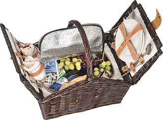 Picnic basket for 2 persons, brown