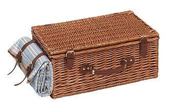 Picnic basket "Madison Park" for 4 people,colour brown, blue, beige
