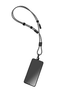 PIERRE CARDIN AUDREY Crossbody phone holder lanyard, black/white