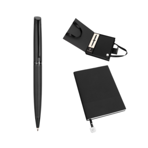 PIERRE CARDIN CHANTAL Set of notebook and DENISE ballpoint pen, black