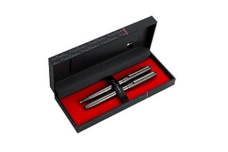 PIERRE CARDIN CORINNE SET Set of roller and ballpoint pen, grey/gunmetal