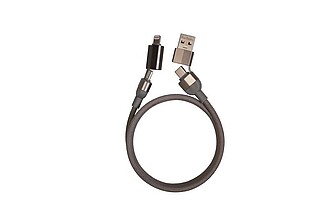 PIERRE CARDIN DONNES Magnetic 100W fast charging and data cable, grey