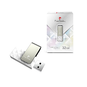 PIERRE CARDIN ETOILE An elegant swivel USB flash drive, white