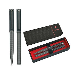 PIERRE CARDIN MARIGNY SET Set of ballpoint pen and roller, black