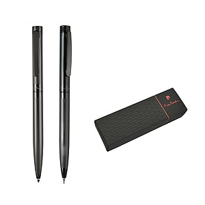 PIERRE CARDIN RENEE SET Set of ballpoint pen and mechanical pencil, gunmetal