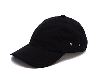 PLAIN linen cap with visor, black