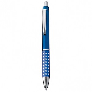 Plastic ball pen with sparkling dot grip zone, blue