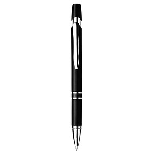 Plastic ballpen with blue ink.Black