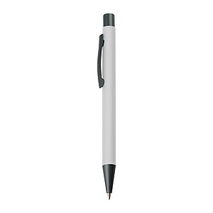 Plastic ballpoint pen with metal clip