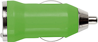 Plastic car power adapter. Pale green