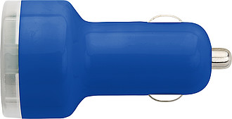 Plastic car power adapter with two USB ports