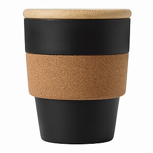 Plastic coffee cup with lid, 350ml,black