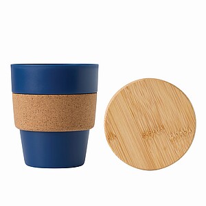 Plastic coffee cup with lid, 350ml,navy