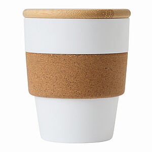 Plastic coffee cup with lid, 350ml,white