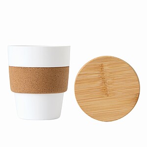 Plastic coffee cup with lid, 350ml,white