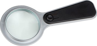 Plastic magnifier with white LED, black