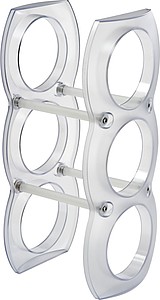 Plastic wine rack for three bottles, white