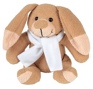 Plush rabbit "Paul" with a printable scarf, scarf packed separately,colour brown