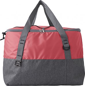 Polycanvas (600D) cooler bag with PEVA interior lining and adjustable straps.