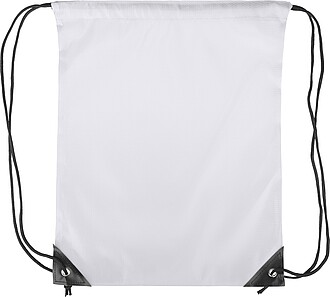 Polyester (210D) drawstring backpack, white
