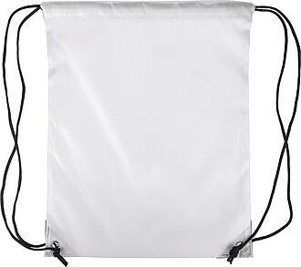 Polyester (210D) drawstring backpack, white