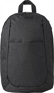 Polyester (300D) backpack, with main compartment, front pocket and interior pocket.