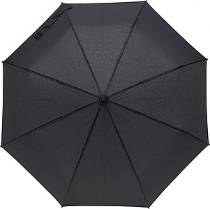 Pongee (190T) automatic open and close, foldable umbrella with eight panels.