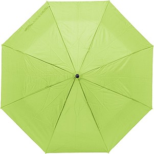 Pongee (190T) umbrella with eight panels. Metal shaft and ribs.
