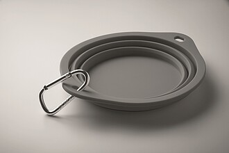 Portable pet bowl 350 ml, stone grey