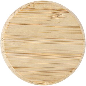 Porto 500 ml glass water bottle with silicone handle and bamboo lid, ocean blue