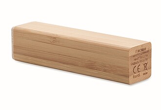 Power bank 2600 mAh in bamboo case