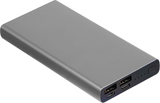 powerbank made from recycled aluminium 10.000 mAh, grey