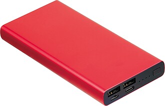 powerbank made from recycled aluminium 10.000 mAh, red