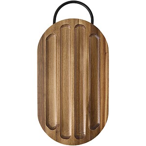 Prestige acacia wood chopping board with bread knife, wood