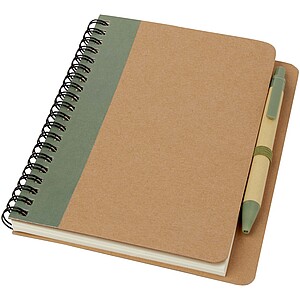 Priestly recycled notebook with pen, heather green
