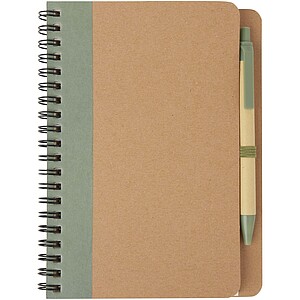 Priestly recycled notebook with pen, heather green