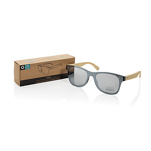 Prism RCS recycled plastic sunglasses with bamboo frame, brown